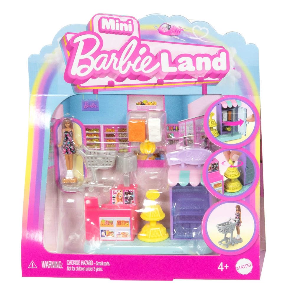 Barbie Mini BarbieLand Collectible Supermarket Playset with 1.5